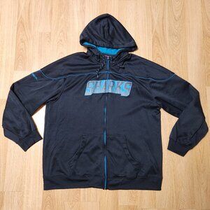 2012 San Jose Sharks full zip hoodie men sz 2XL Reebok Face Off Collection NHL